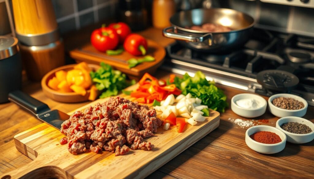 Budget-friendly ground beef meal preparation